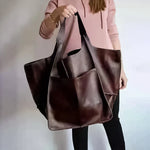 Tote Bag Oversized Scratch-Resistant PU Leather Convertible