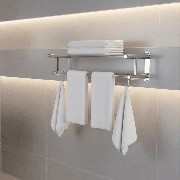 Towel Rack Wall-Mounted Stainless Steel Space-Saving