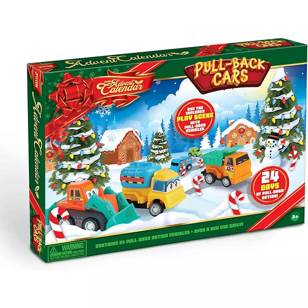 Toy Car Advent Calendar Pull-Back Action 24 Vehicles