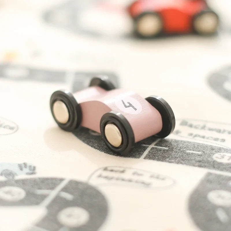 Traffic Play Set Wooden Cars & Rollable Canvas Mat