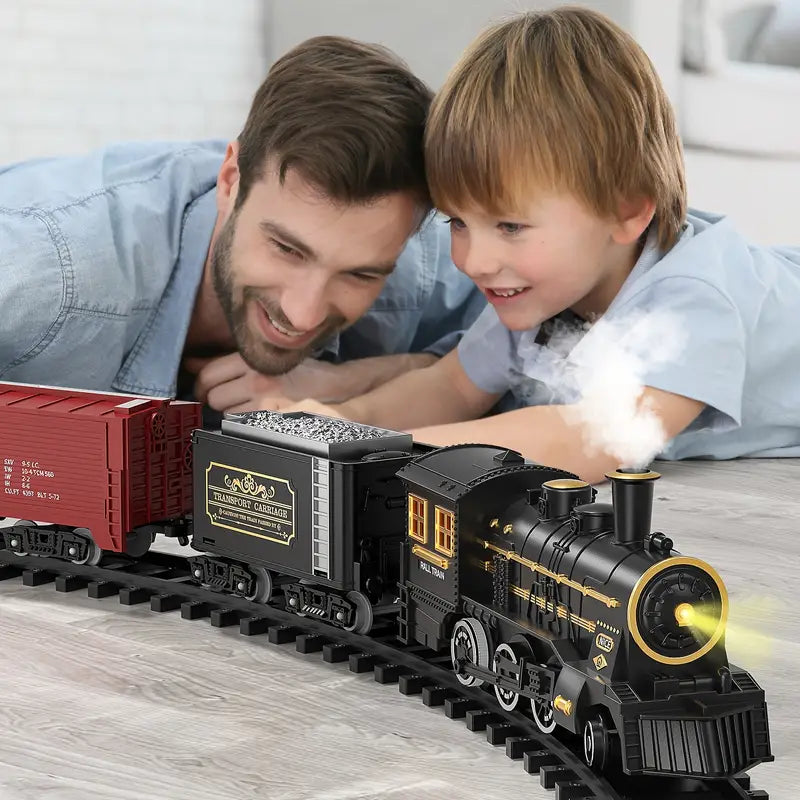 Train Set Battery-Operated Realistic Sound Easy Assembly