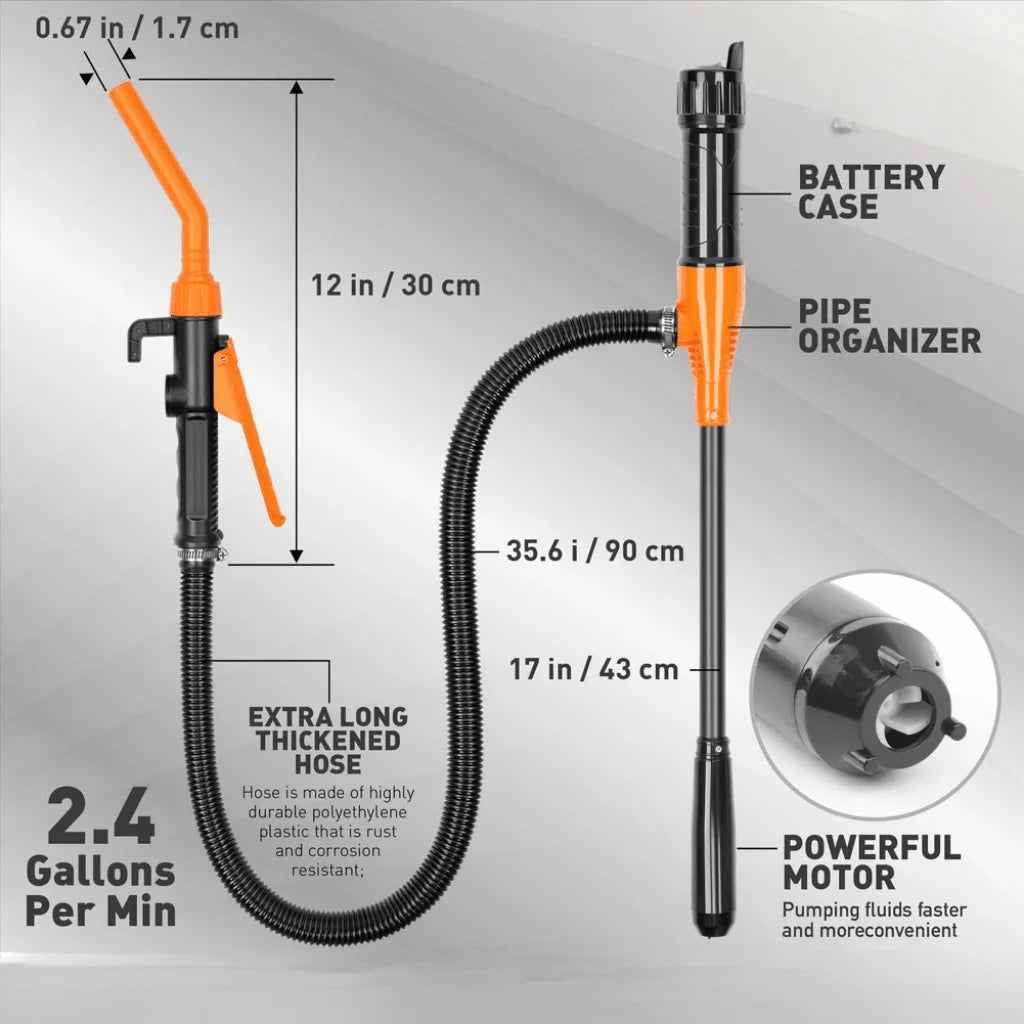 Transfer Pump Adjustable Flow 2.4 GPM Battery-Powered