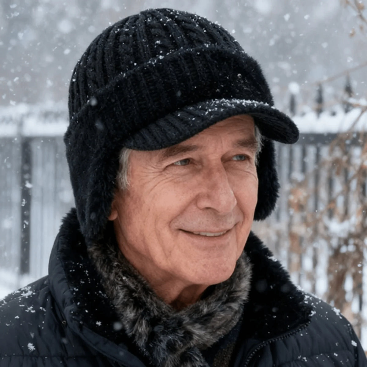 Trapper Hat Fleece Lined Double-Layer Knit Ear Flaps