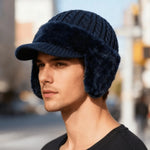 Trapper Hat Fleece Lined Double-Layer Knit Ear Flaps