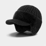 Trapper Hat Fleece Lined Double-Layer Knit Ear Flaps