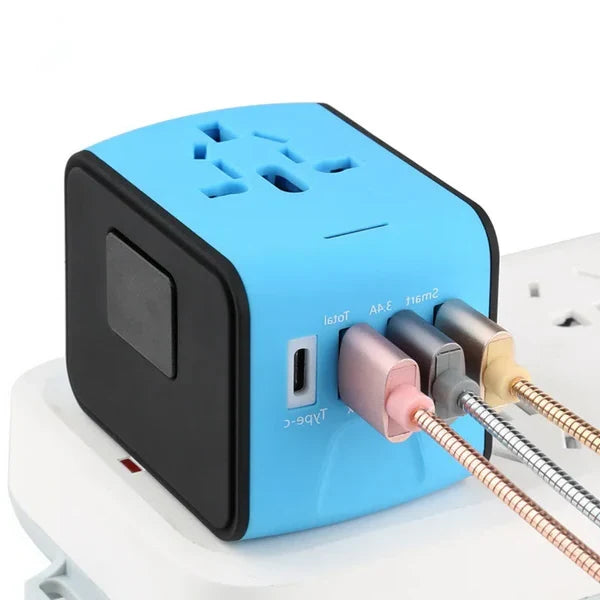 Travel Adapter 150+ Countries 4 USB Ports & AC Outlet