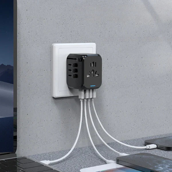 Travel Adapter 150+ Countries 4 USB Ports & AC Outlet