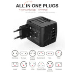 Travel Adapter 150+ Countries 4 USB Ports & AC Outlet