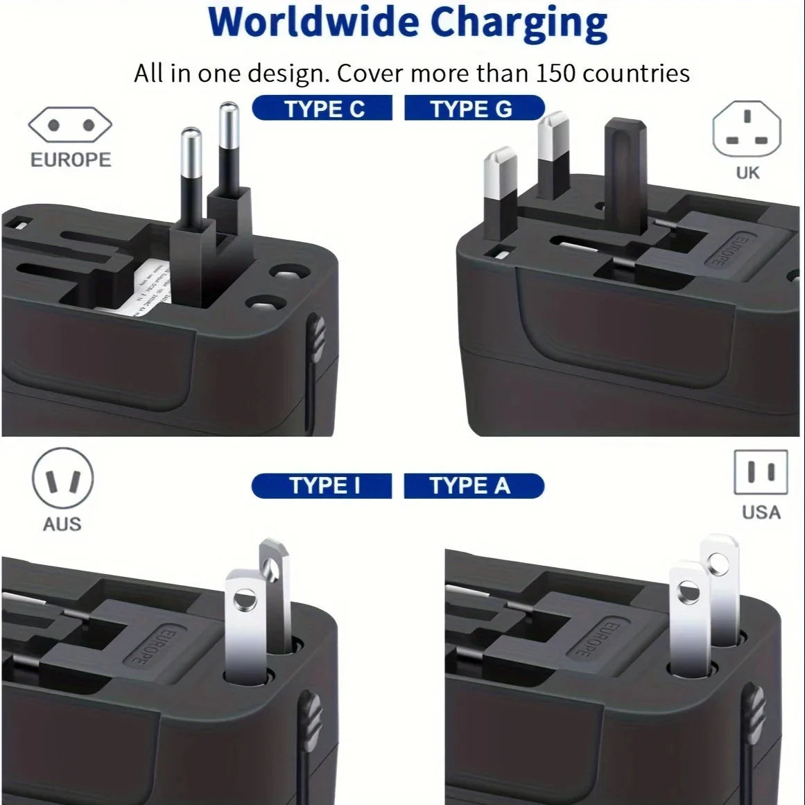 Travel Adapter Dual USB Universal Voltage