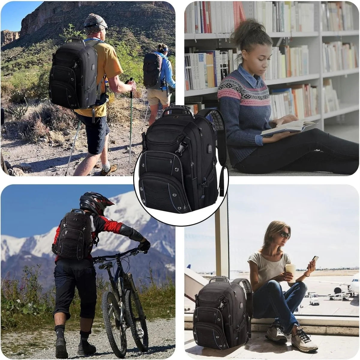 Travel Backpack TSA-Friendly RFID Protection USB Charging Port