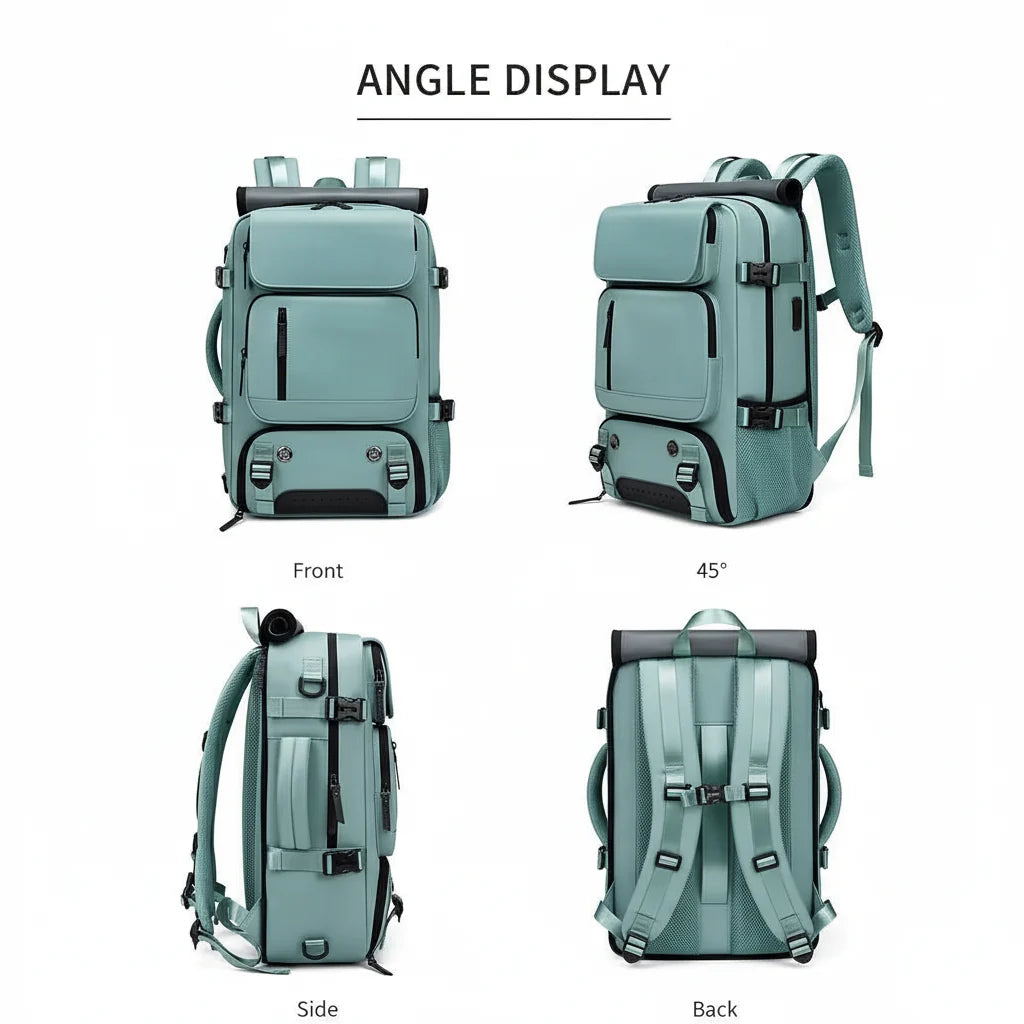 Travel Backpack Water-Resistant Shoe Compartment USB Port