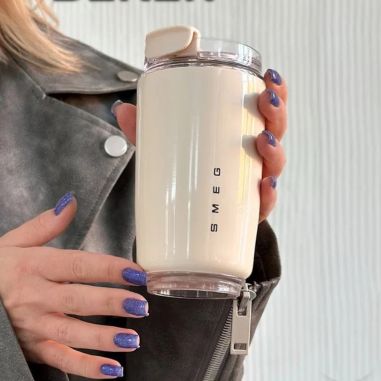 Travel Coffee Cup Stainless Steel Insulated Leakproof Lid