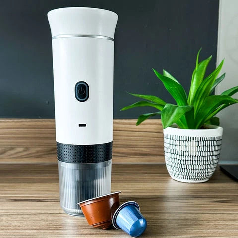 Travel Coffee Maker Cordless One-Touch Includes Travel Cup
