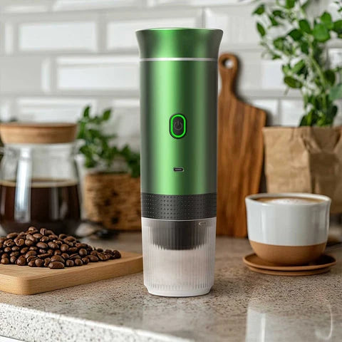 Travel Coffee Maker Cordless One-Touch With Cup & Charger