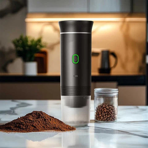 Travel Coffee Maker Cordless One-Touch With Cup & Charger
