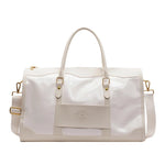Travel Duffel Bag Leather Multiple Pockets Detachable Shoulder Strap