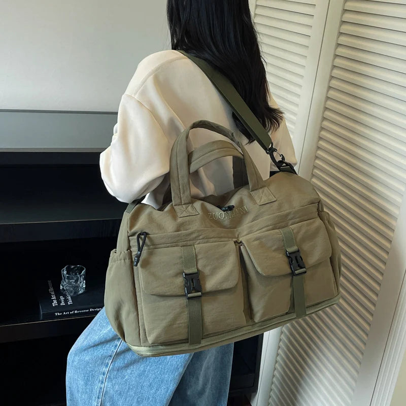 Travel Duffel Bag Multi-Pocket Weather-Resistant Adjustable Strap