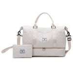 Travel Duffel Bag Quilted Adjustable Shoulder Strap