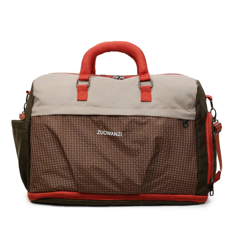 Travel Duffle Bag Water-Resistant Multi-Compartment Adjustable Shoulder Strap