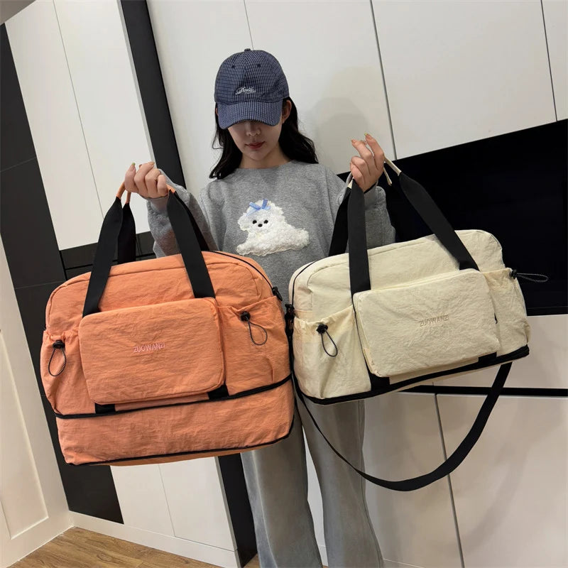 Travel Duffle Bag Water-Resistant Multi-Compartment Adjustable Strap & Dual Handles