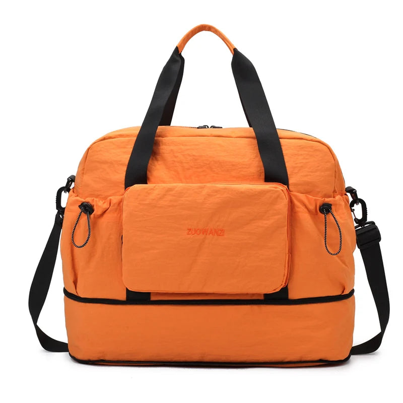 Travel Duffle Bag Water-Resistant Multi-Compartment Adjustable Strap & Dual Handles