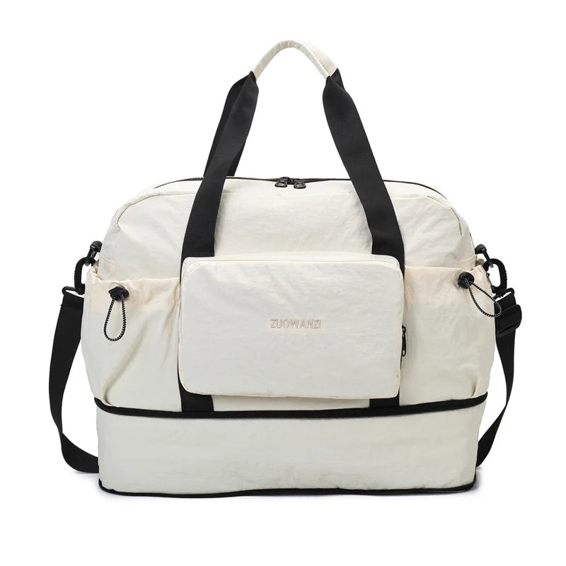 Travel Duffle Bag Water-Resistant Multi-Compartment Adjustable Strap & Dual Handles