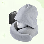 Travel Neck Pillow Hooded Memory Foam Removable Cover