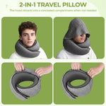 Travel Neck Pillow Hooded Memory Foam Removable Cover