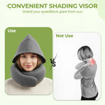 Travel Neck Pillow Hooded Memory Foam Removable Cover