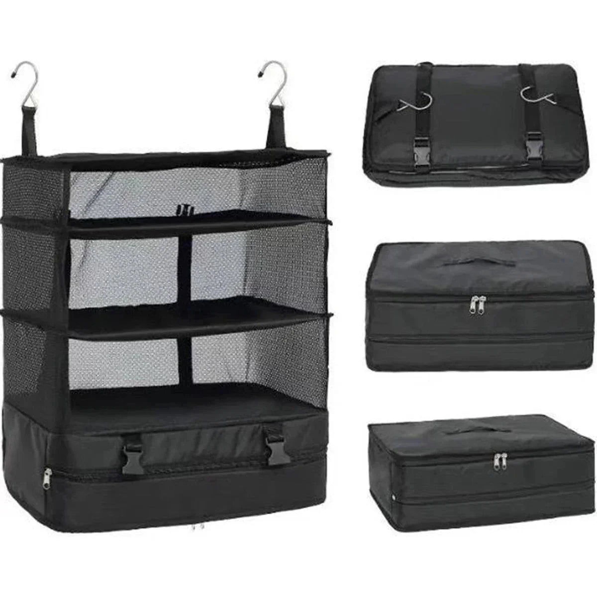 Travel Organizer Hanging 3 Compartments Foldable Water-Repellent