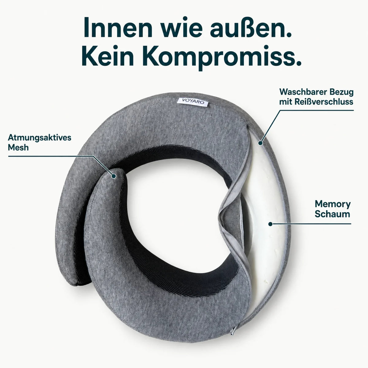 Travel Pillow Memory Foam Lightweight & Compact