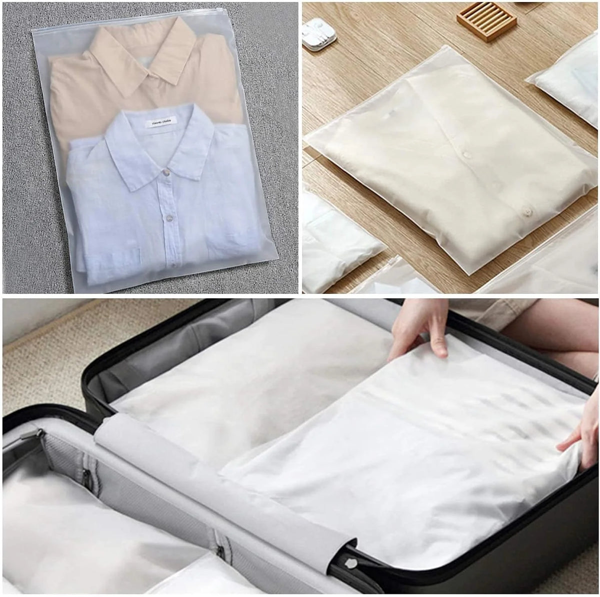 Travel Storage Bags 20-Pack Translucent Zip & Ventilated