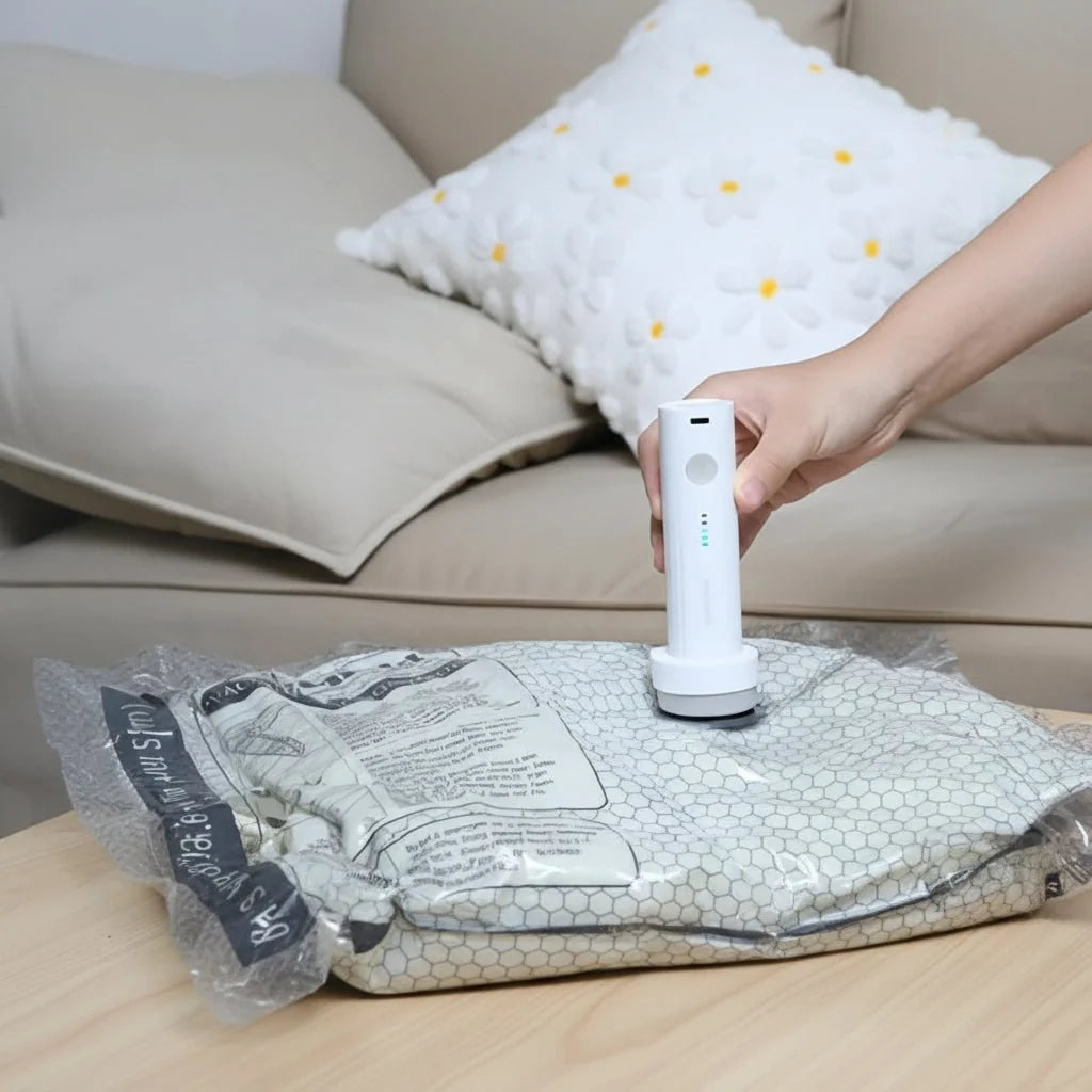 Travel Vacuum Bag Set Cordless Pump 15 Bags