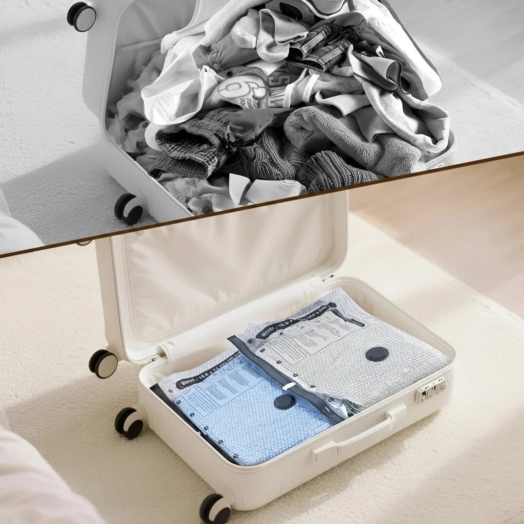 Travel Vacuum Bag Set Cordless Pump 15 Bags