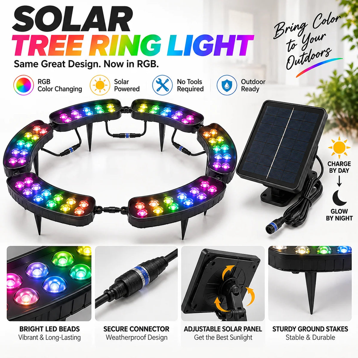Tree Ring Landscape Light Seven-Color RGB Modular 360°