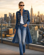 Trench Coat Double-Breasted Wrinkle-Resistant Military Style