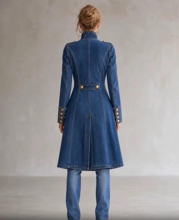 Trench Coat Double-Breasted Wrinkle-Resistant Military Style