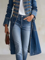 Trench Coat Double-Breasted Wrinkle-Resistant Military Style
