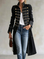 Trench Coat Double-Breasted Wrinkle-Resistant Military Style