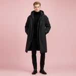 Trench Coat Waterproof Hooded Below-The-Knee Length