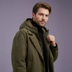 Trench Coat Waterproof Hooded Below-The-Knee Length