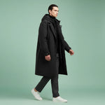 Trench Coat Waterproof Hooded Below-The-Knee Length