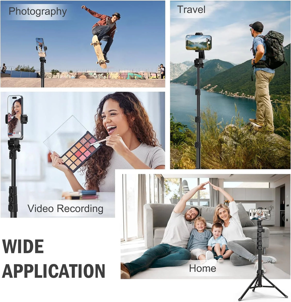 Tripod Extendable to 64 Inches Bluetooth Remote