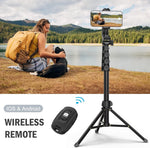 Tripod Extendable to 64 Inches Bluetooth Remote