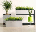 Trough Planter Brushed Aluminum 36 Inch Indoor Outdoor Drainage Holes