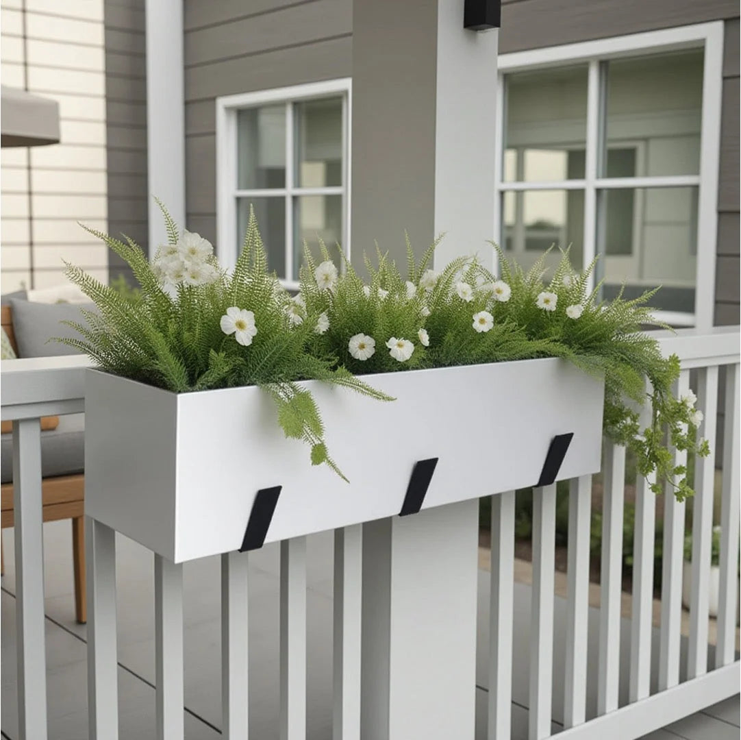 Trough Planter Brushed Aluminum 36 Inch Indoor Outdoor Drainage Holes