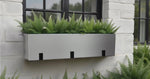 Trough Planter Brushed Aluminum 36 Inch Indoor Outdoor Drainage Holes