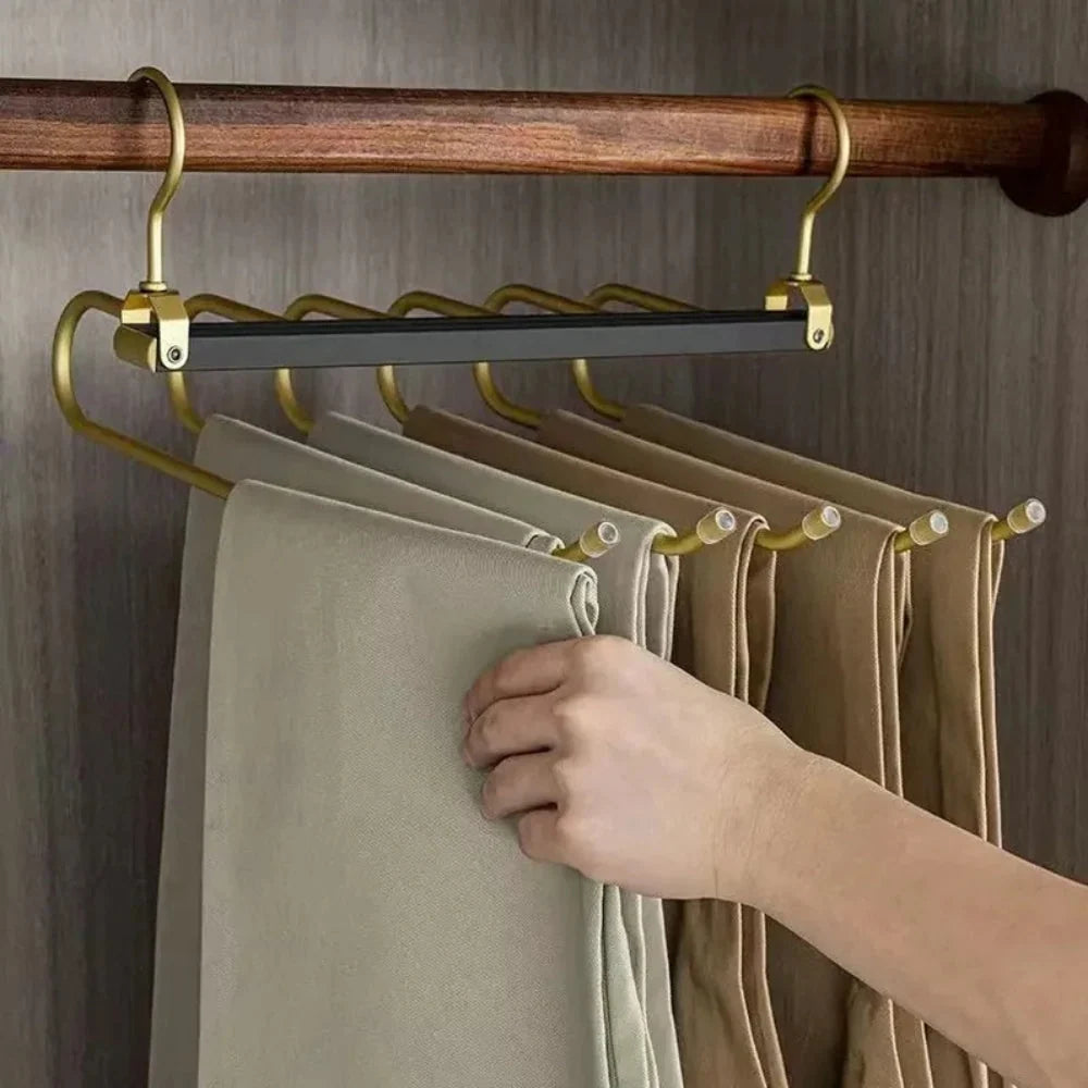 Trouser Hanger Foldable 360° Rotating Holds 6 Pairs