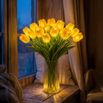 Tulip Bouquet LED Warm Glow 15 Flowers Flexible Stems