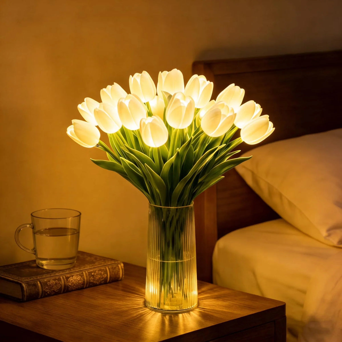 Tulip Bouquet LED Warm Glow 15 Flowers Flexible Stems